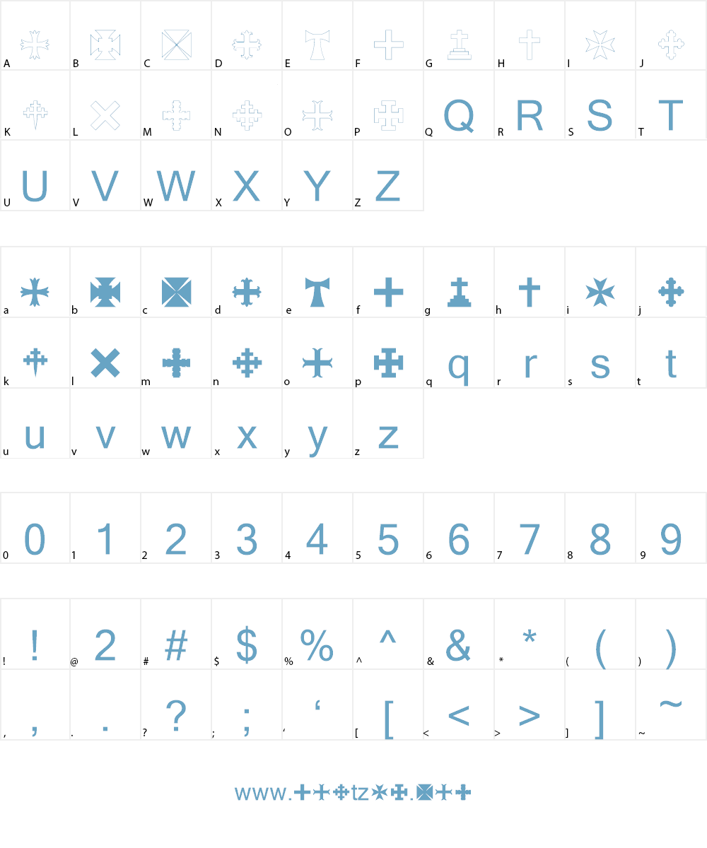 RTA Cross Font Character